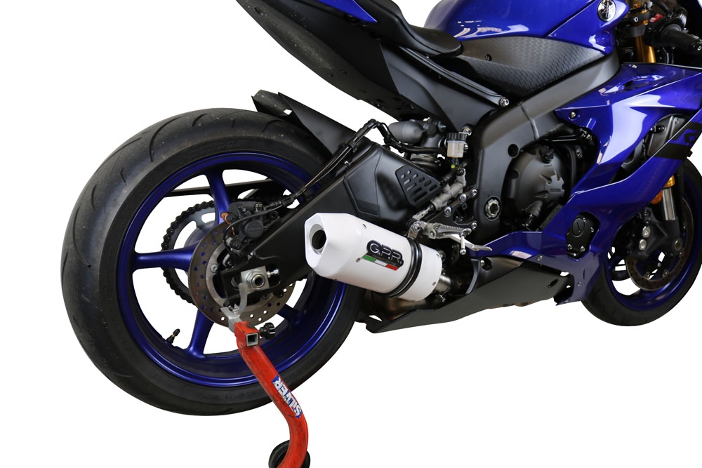 Exhaust compatible with Yamaha Yzf R6 2017-2025, Albus Evo4, Homologated legal slip-on exhaust including removable db killer and link pipe 
