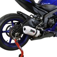 Exhaust compatible with Yamaha Yzf R6 2017-2025, Albus Evo4, Homologated legal slip-on exhaust including removable db killer and link pipe 