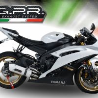 Exhaust compatible with Yamaha Yzf R6 2006-2020, Albus Ceramic, Homologated legal slip-on exhaust including removable db killer and link pipe 
