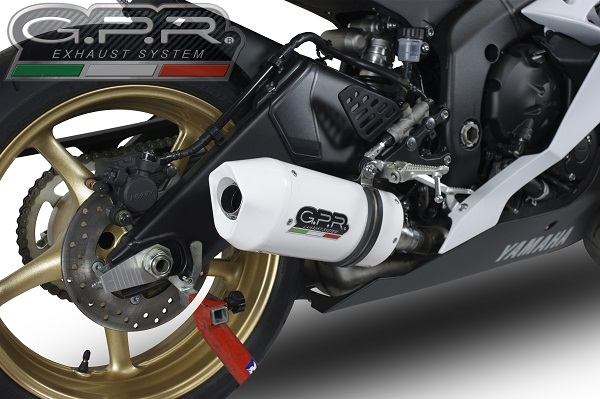 Exhaust compatible with Yamaha Yzf R6 2006-2020, Albus Ceramic, Homologated legal slip-on exhaust including removable db killer and link pipe 