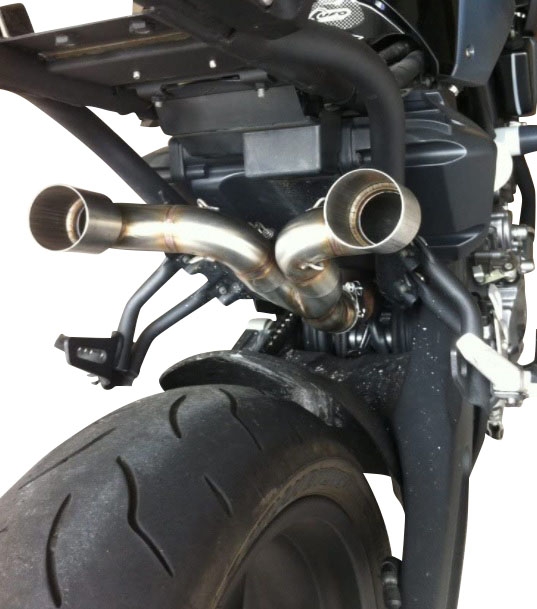 Exhaust compatible with Yamaha MT03 660 2006-2013, Gpe Ann. titanium, Dual Homologated legal slip-on exhaust including removable db killers and link pipes 
