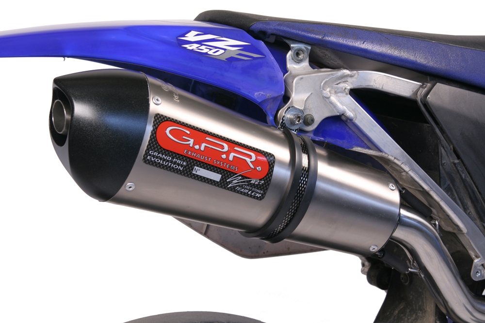 Exhaust compatible with Yamaha YZ 450 F 2007-2009, Gpe Ann. titanium, Homologated legal slip-on exhaust including removable db killer and link pipe 