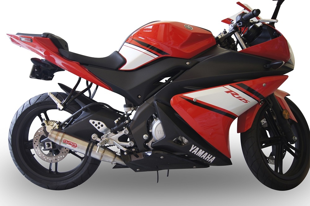 Exhaust compatible with Yamaha Yzf-R 125 2008-2013, Deeptone Inox, Homologated legal full system exhaust, including removable db killer 