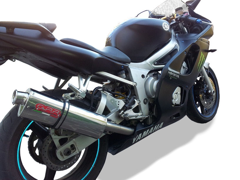 Exhaust compatible with Yamaha Yzf R6 1999-2002, Trioval, Homologated legal slip-on exhaust including removable db killer and link pipe 