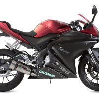 Exhaust compatible with Yamaha Yzf-R 125 2014-2016, Gpe Ann. titanium, Homologated legal full system exhaust, including removable db killer and catalyst 