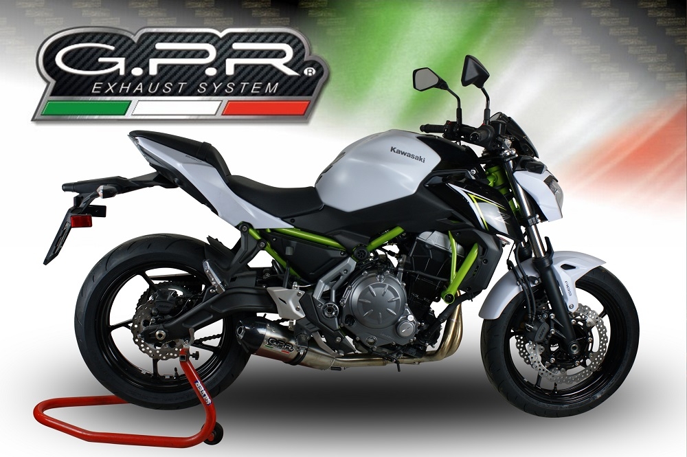 Exhaust compatible with Kawasaki Z 650 2021-2022, Gpe Ann. Titanium, full system exhaust legal for UK and non-EU countries including removable db killer 