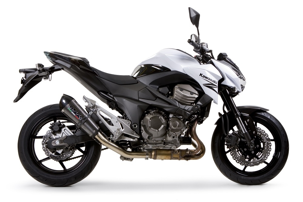 Exhaust compatible with Kawasaki Z 800 2009-2016, Gpe Ann. Poppy, Homologated legal slip-on exhaust including removable db killer and link pipe 