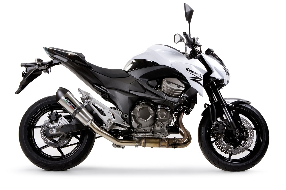 Exhaust compatible with Kawasaki Z 800 2009-2016, Gpe Ann. titanium, Homologated legal slip-on exhaust including removable db killer and link pipe 