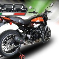 Exhaust compatible with Kawasaki Z 900 RS 2021-2024, Furore Evo4 Nero, Homologated legal slip-on exhaust including removable db killer and link pipe 