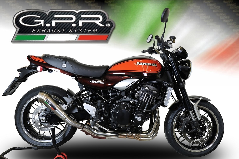 Exhaust compatible with Kawasaki Z 900 RS 2021-2024, Powercone Evo, Homologated legal slip-on exhaust including removable db killer and link pipe 