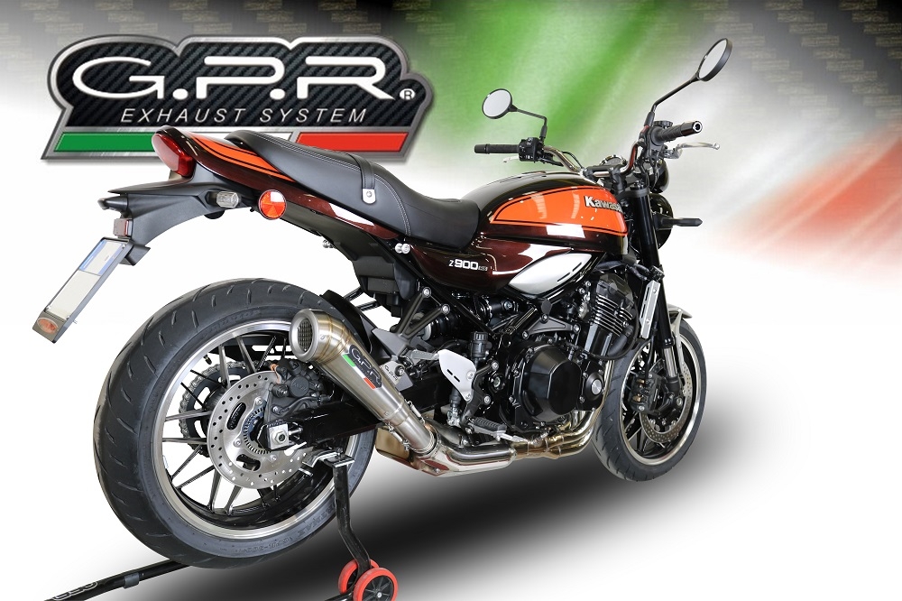 Exhaust compatible with Kawasaki Z 900 RS 2021-2024, Powercone Evo, Homologated legal slip-on exhaust including removable db killer and link pipe 