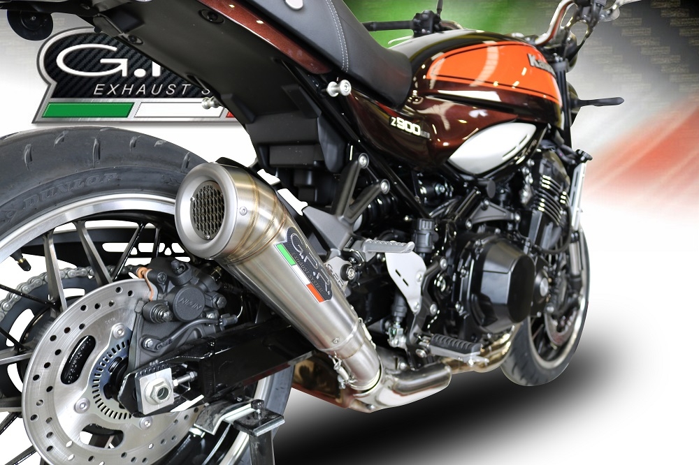 Exhaust compatible with Kawasaki Z 900 RS 2021-2024, Powercone Evo, Homologated legal slip-on exhaust including removable db killer and link pipe 