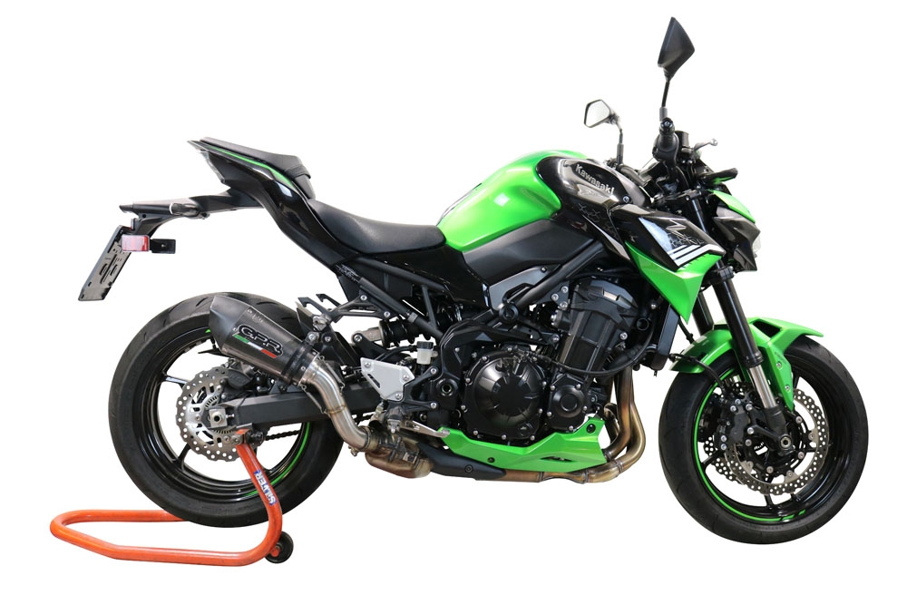 Exhaust compatible with Kawasaki Z 900 E 2017-2020, Gpe Ann. Poppy, Homologated legal slip-on exhaust including removable db killer and link pipe 