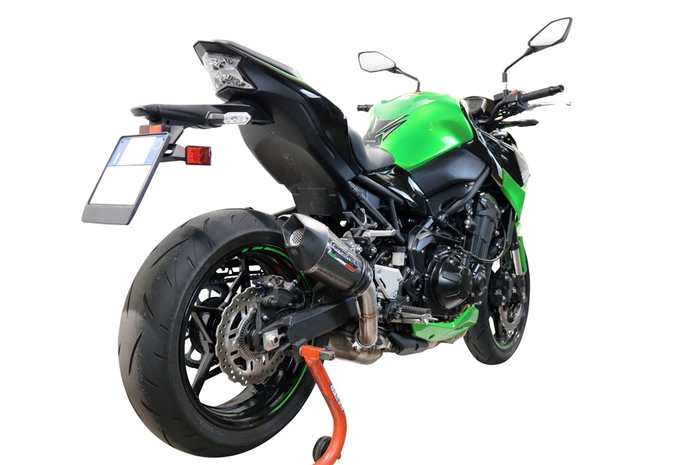 Exhaust compatible with Kawasaki Z 900 E 2017-2020, Gpe Ann. Poppy, Homologated legal slip-on exhaust including removable db killer and link pipe 