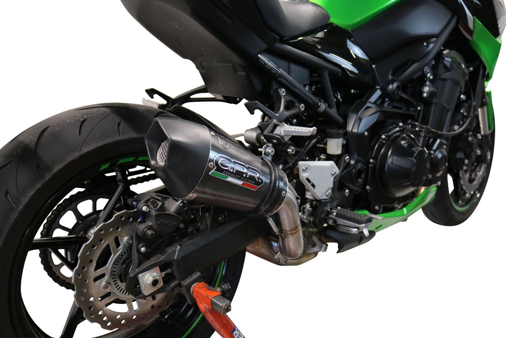 Exhaust compatible with Kawasaki Z 900 E 2017-2020, Gpe Ann. Poppy, Homologated legal slip-on exhaust including removable db killer and link pipe 
