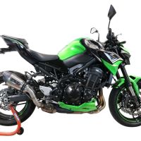 Exhaust compatible with Kawasaki Z 900 2021-2024, Gpe Ann. titanium, Homologated legal slip-on exhaust including removable db killer and link pipe 