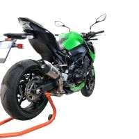 Exhaust compatible with Kawasaki Z 900 2021-2024, Gpe Ann. titanium, Homologated legal slip-on exhaust including removable db killer and link pipe 