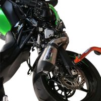 Exhaust compatible with Kawasaki Z 900 2021-2024, Gpe Ann. titanium, Homologated legal slip-on exhaust including removable db killer and link pipe 