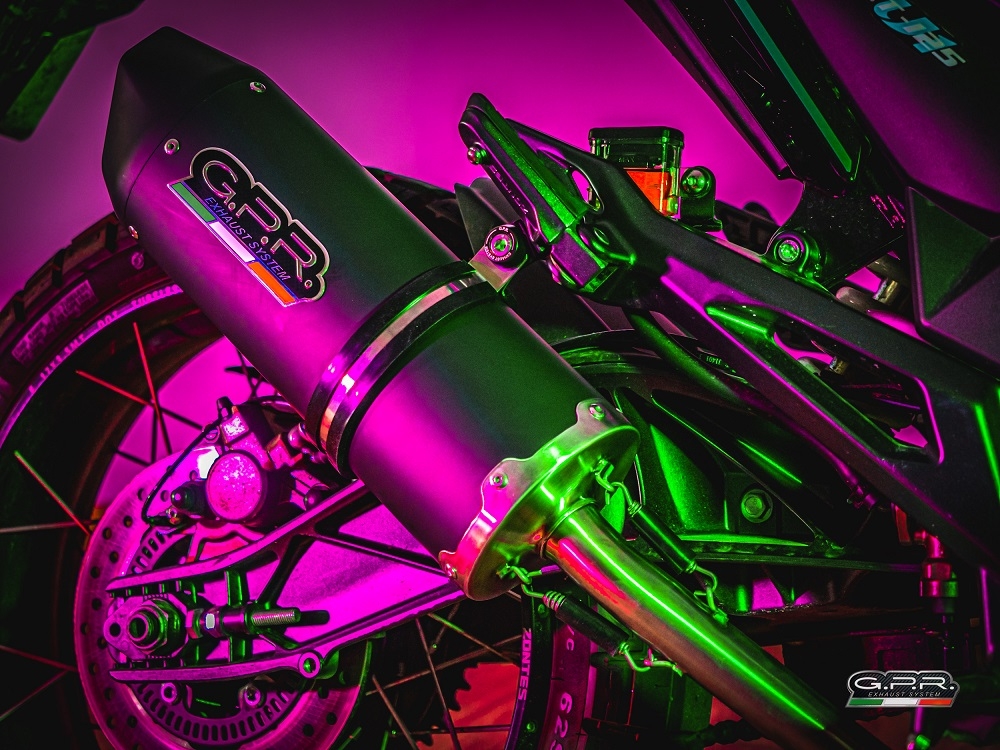 Exhaust compatible with Zontes Gk 125 2022-2024, Furore Evo4 Nero, Homologated legal full system exhaust, including removable db killer and catalyst 