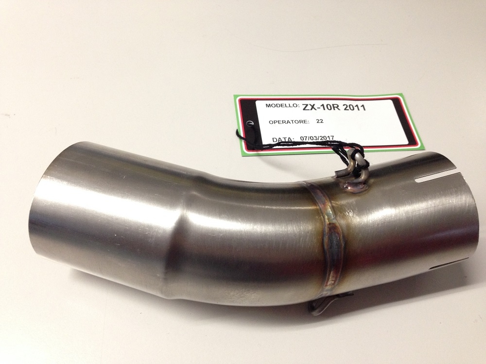 Exhaust compatible with Kawasaki ZX-10R 2010-2015, Gpe Ann. titanium, Homologated legal slip-on exhaust including removable db killer and link pipe 