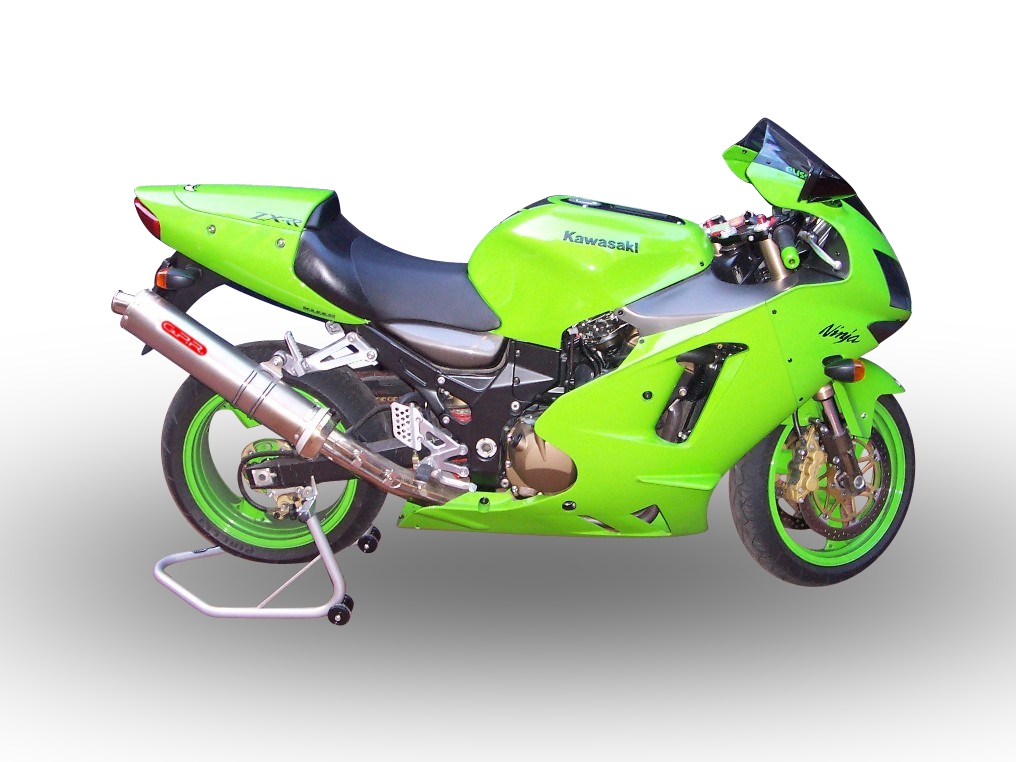 Exhaust compatible with Kawasaki ZX-12R 2000-2006, Inox Tondo, Homologated legal bolt-on silencer including removable db killer 