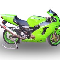 Exhaust compatible with Kawasaki ZX-12R 2000-2006, Inox Tondo, Homologated legal bolt-on silencer including removable db killer 