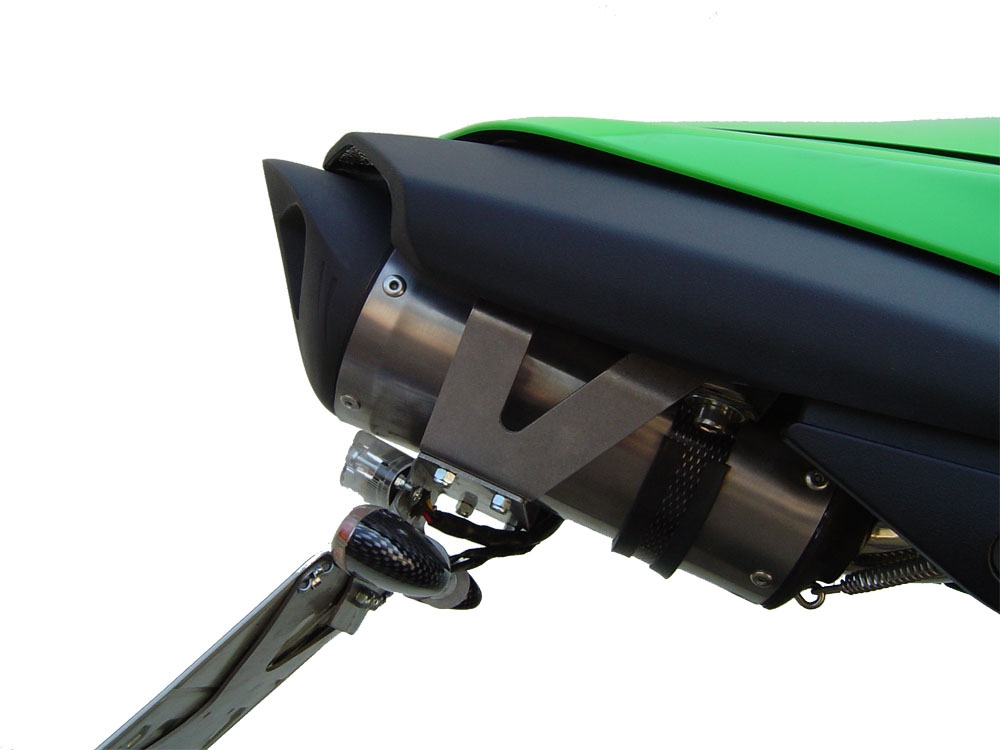 Exhaust compatible with Kawasaki Zx-6R 2005-2006, Tiburon Titanium, Homologated legal slip-on exhaust including removable db killer and link pipe 
