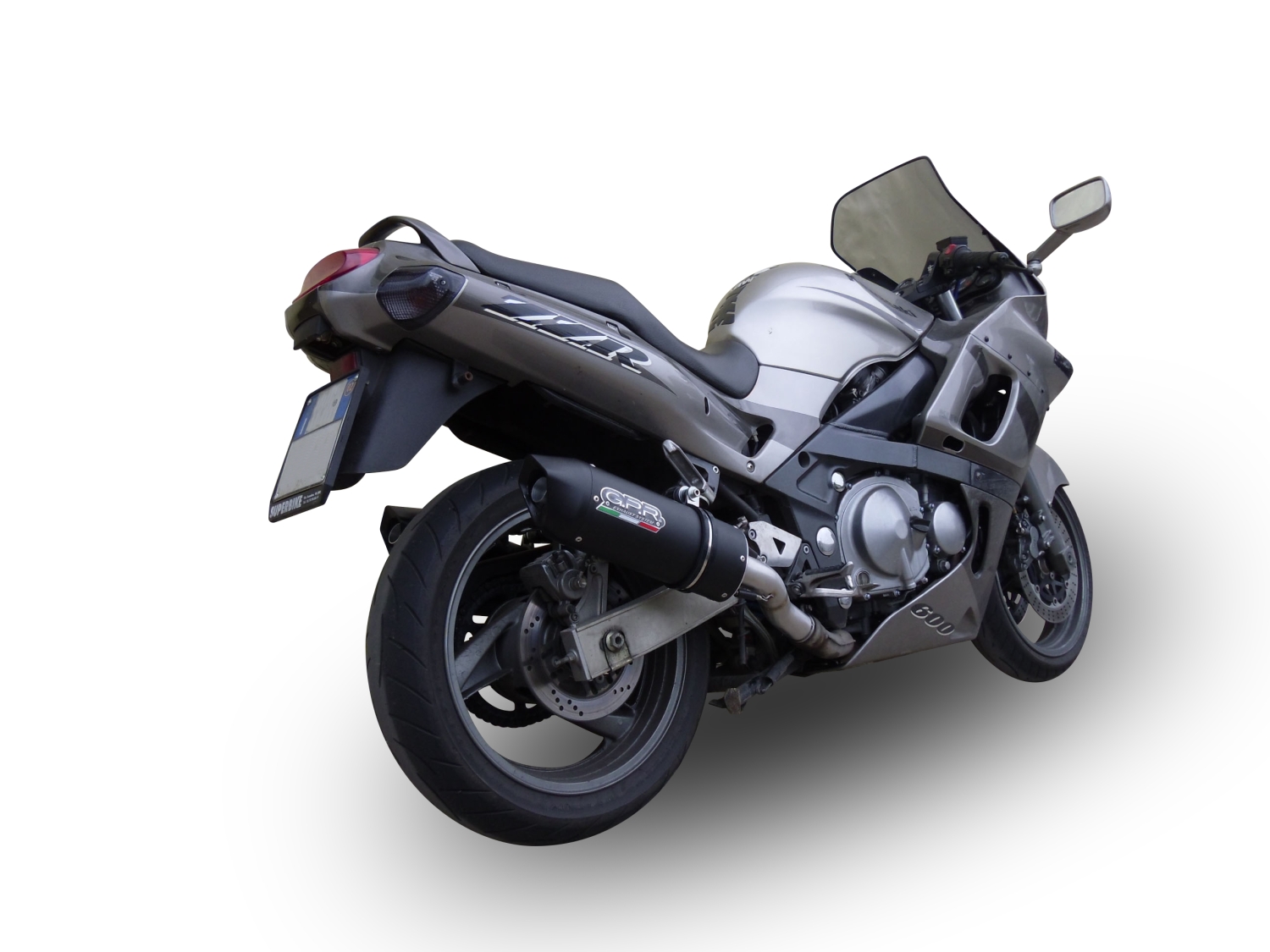 Exhaust compatible with Kawasaki Zzr 600 2002-2006, Furore Nero, Dual Homologated legal slip-on exhaust including removable db killers and link pipes 