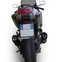 Exhaust compatible with Kawasaki Zzr 600 2002-2006, Furore Nero, Dual Homologated legal slip-on exhaust including removable db killers and link pipes 