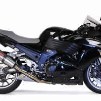 Exhaust compatible with Kawasaki Zzr 1400 2006-2007, Gpe Ann. titanium, Dual Homologated legal slip-on exhaust including removable db killers and link pipes 