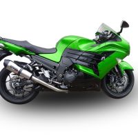 Exhaust compatible with Kawasaki Zzr 1400 2017-2022, GP Evo4 Titanium, Dual Homologated legal slip-on exhaust including removable db killers and link pipes 