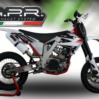 Exhaust compatible with Ajp PR 5 2015-2018, Albus Ceramic, Homologated legal slip-on exhaust including removable db killer and link pipe 