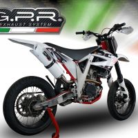 Exhaust compatible with Ajp PR 5 2015-2018, Albus Ceramic, Homologated legal slip-on exhaust including removable db killer and link pipe 