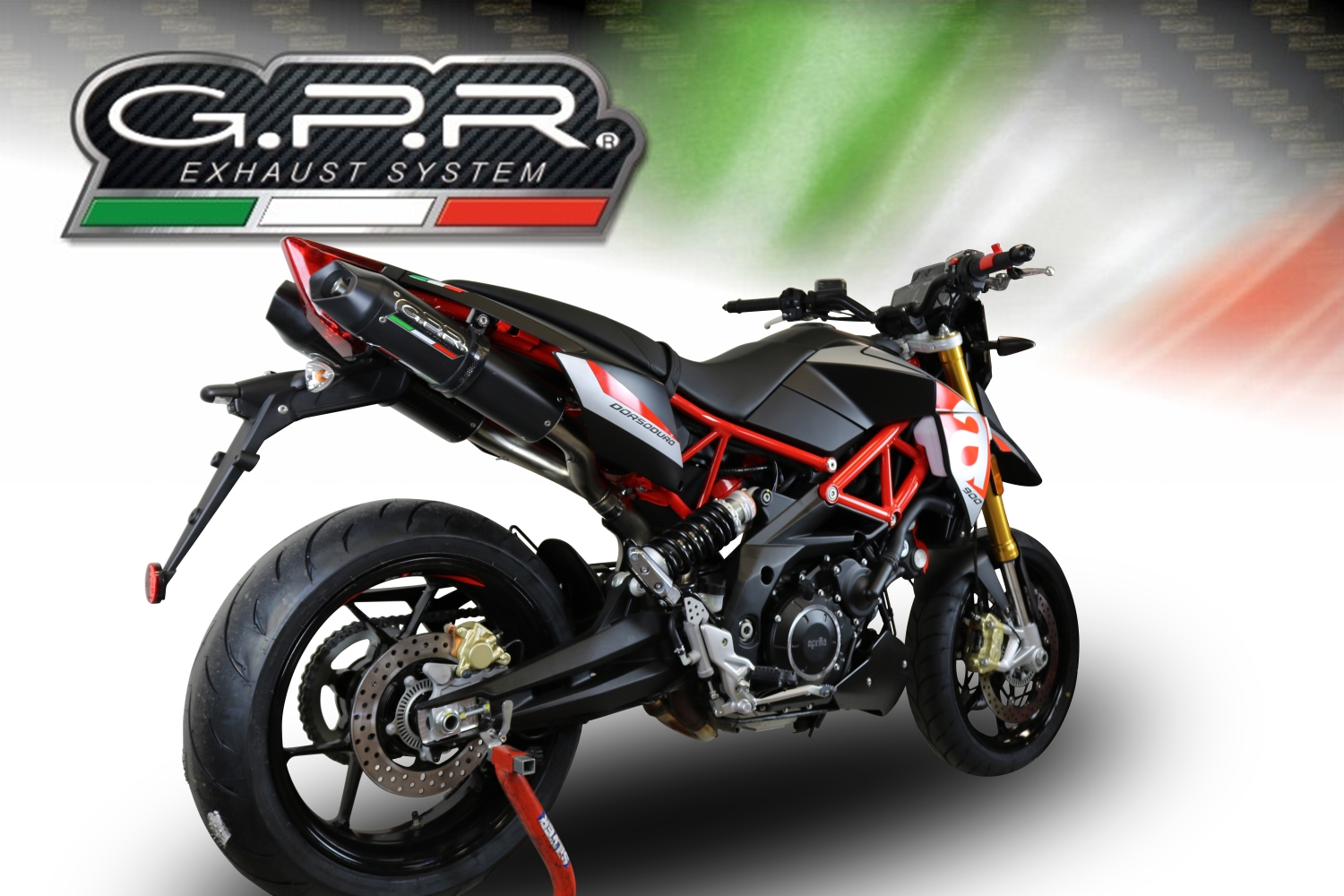 Exhaust compatible with Aprilia Dorsoduro 900 2017-2020, Furore Evo4 Nero, Dual Homologated legal slip-on exhaust including removable db killers and link pipes 