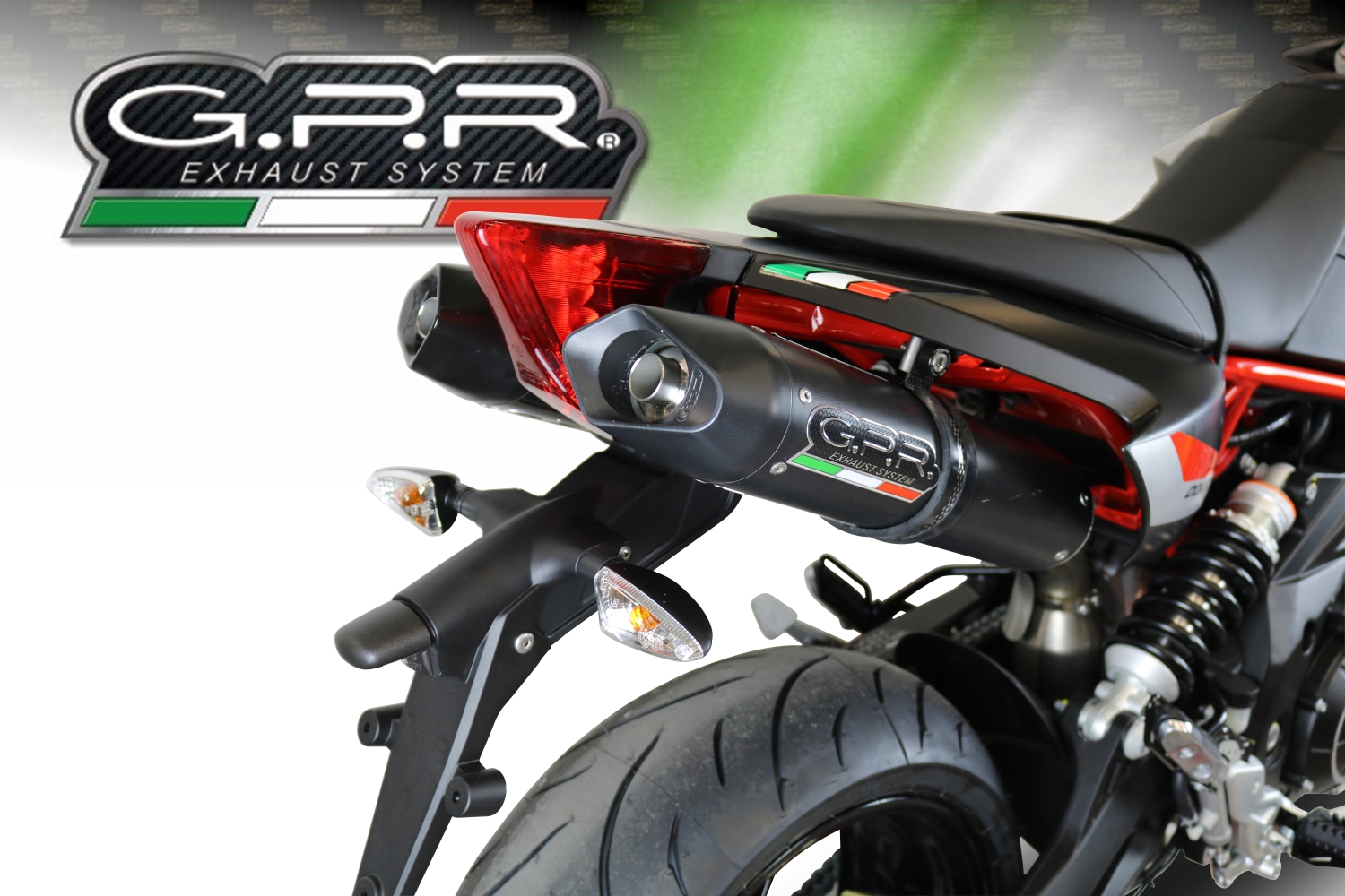 Exhaust compatible with Aprilia Dorsoduro 900 2017-2020, Furore Evo4 Nero, Dual Homologated legal slip-on exhaust including removable db killers and link pipes 