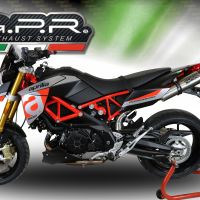 Exhaust compatible with Aprilia Shiver 900 2017-2020, GP Evo4 Titanium, Dual Homologated legal slip-on exhaust including removable db killers and link pipes 