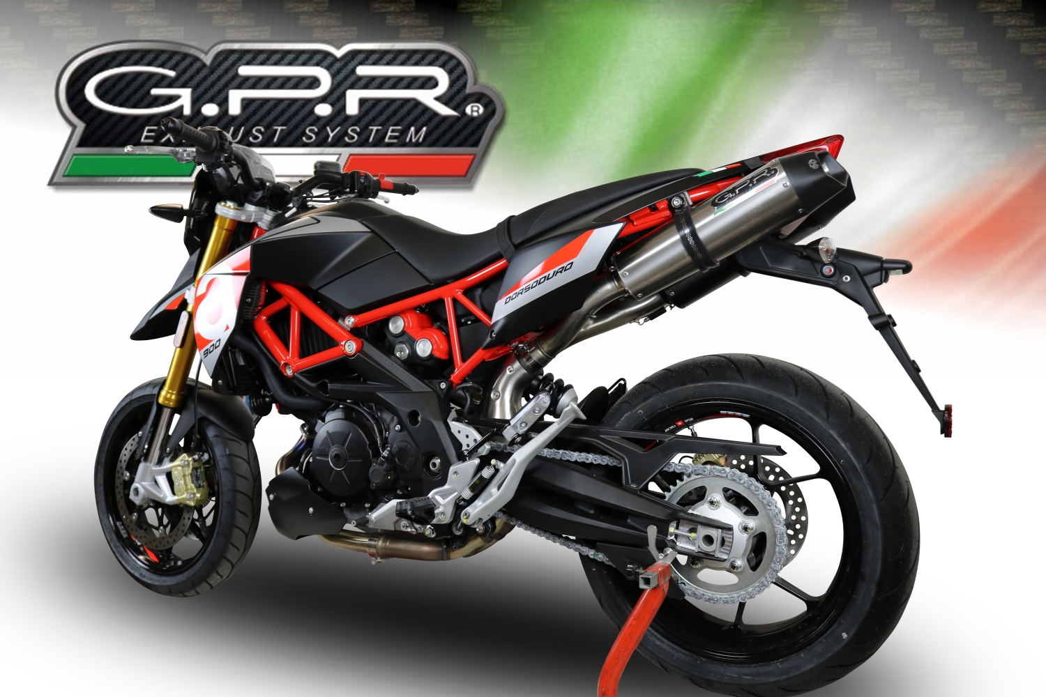 Exhaust compatible with Aprilia Shiver 900 2017-2020, GP Evo4 Titanium, Dual Homologated legal slip-on exhaust including removable db killers and link pipes 