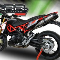 Exhaust compatible with Aprilia Shiver 900 2017-2020, GP Evo4 Titanium, Dual Homologated legal slip-on exhaust including removable db killers and link pipes 