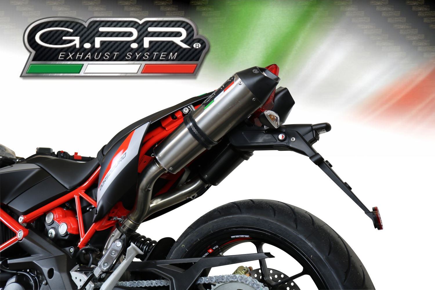 Exhaust compatible with Aprilia Shiver 750 Gt 2007-2016, Gpe Ann. titanium, Dual Homologated legal slip-on exhaust including removable db killers and link pipes 