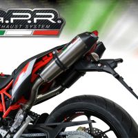 Exhaust compatible with Aprilia Shiver 750 Gt 2007-2016, Gpe Ann. titanium, Dual Homologated legal slip-on exhaust including removable db killers and link pipes 