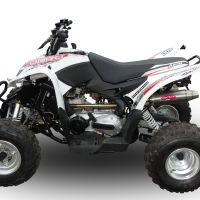 Exhaust compatible with Aeon Cobra 400 2010-2021, Deeptone Atv, Homologated legal full system exhaust, including removable db killer 