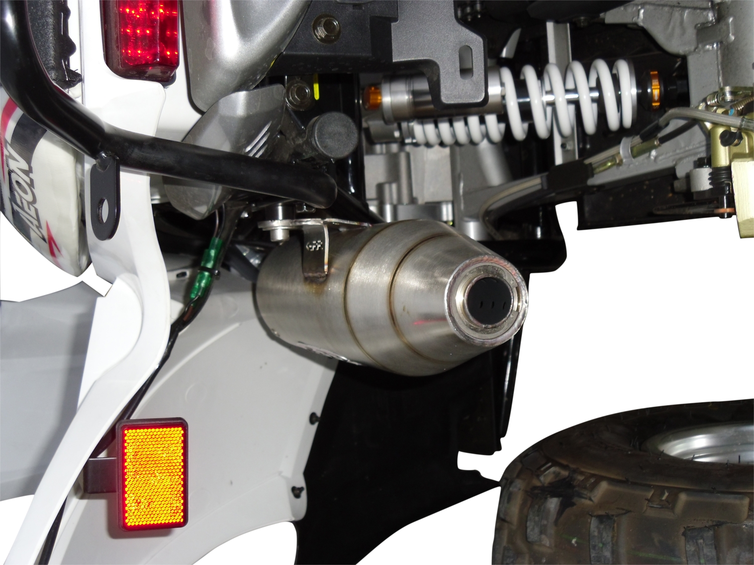 Exhaust compatible with Aeon Cobra 400 2010-2021, Deeptone Atv, Homologated legal full system exhaust, including removable db killer 