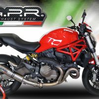 Exhaust compatible with Ducati Monster 1200 S -R 2017-2021, M3 Titanium Natural, Homologated legal slip-on exhaust including removable db killer, link pipe and catalyst 