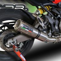 Exhaust compatible with Ducati Monster 1200 S -R 2017-2021, M3 Titanium Natural, Homologated legal slip-on exhaust including removable db killer, link pipe and catalyst 