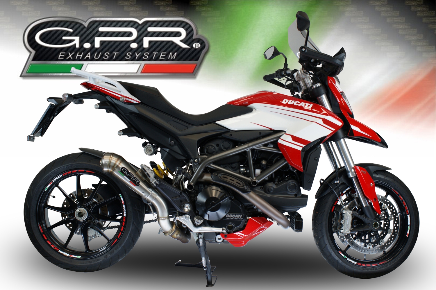 Exhaust compatible with Ducati Hyperstrada -Hypermotard 939 EURO 4 2016-2019, Powercone Evo, Slip-on exhaust legal for UK and non-EU markets including link pipe and removable db killer 