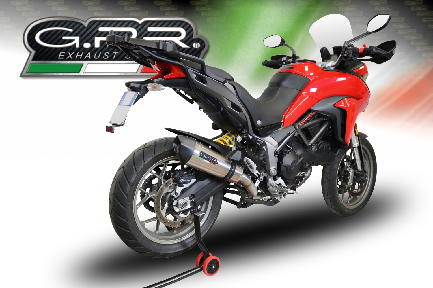 Exhaust compatible with Ducati Multistrada 950 2017-2020, Gpe Ann. Titanium, Mid-full system exhaust legal for UK and non-EU markets including removable db killer 