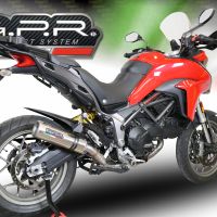 Exhaust compatible with Ducati Multistrada 950 2017-2020, M3 Titanium Natural, Homologated legal Mid-full system exhaust, including removable db killer and catalyst 
