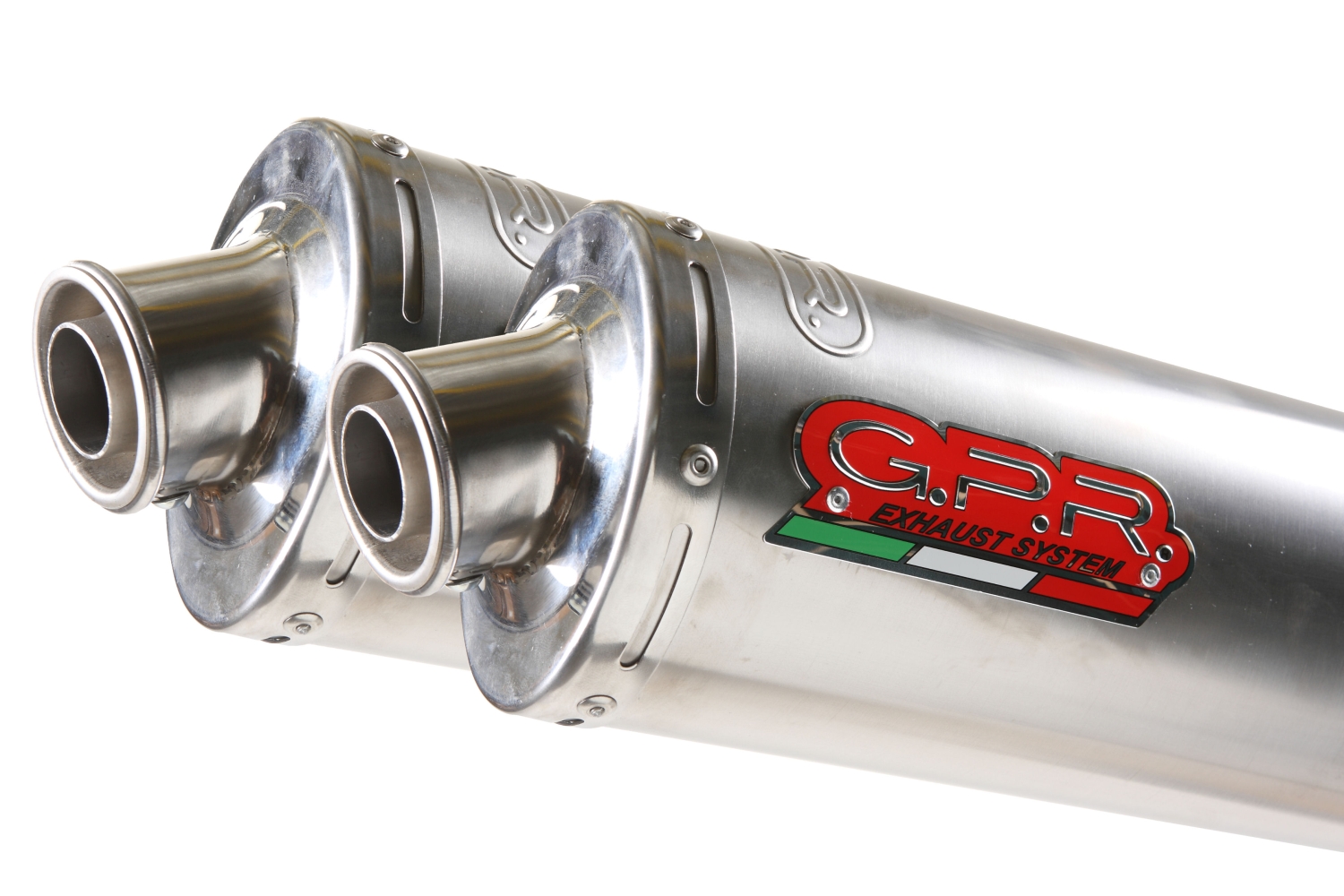 Exhaust compatible with Ducati Monster S2R 2004-2007, Inox Tondo, Dual Homologated legal slip-on exhaust including removable db killers and link pipes 