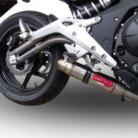 Exhaust compatible with Kawasaki Er 6 N - F 2012-2016, Deeptone Inox, Homologated legal full system exhaust, including removable db killer and catalyst 