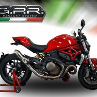 Exhaust compatible with Ducati Monster 1200 S -R 2017-2021, Powercone Evo, Slip-on exhaust legal for UK and non-EU markets including link pipe and removable db killer 